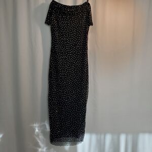 Honey and Rosie Black Whimsigoth Black Fairy Cold Shoulder Maxi Dress Sz M NWT